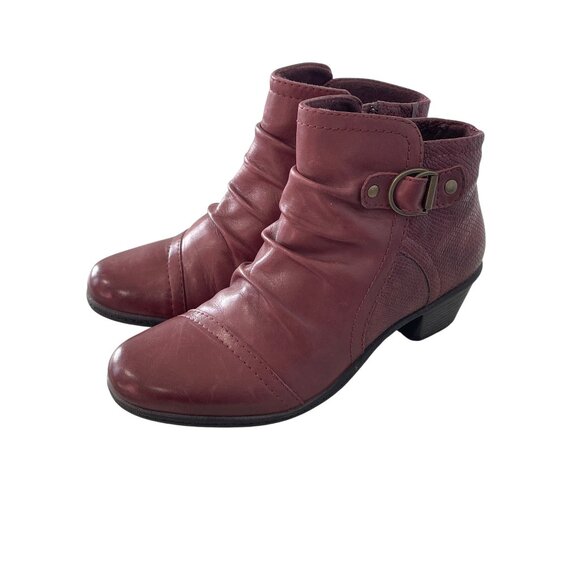 Earth Origins Shoes - Earth Origins Marietta Malcolm Ankle Boot Size 6 Merlot Leather Slouchy Boho